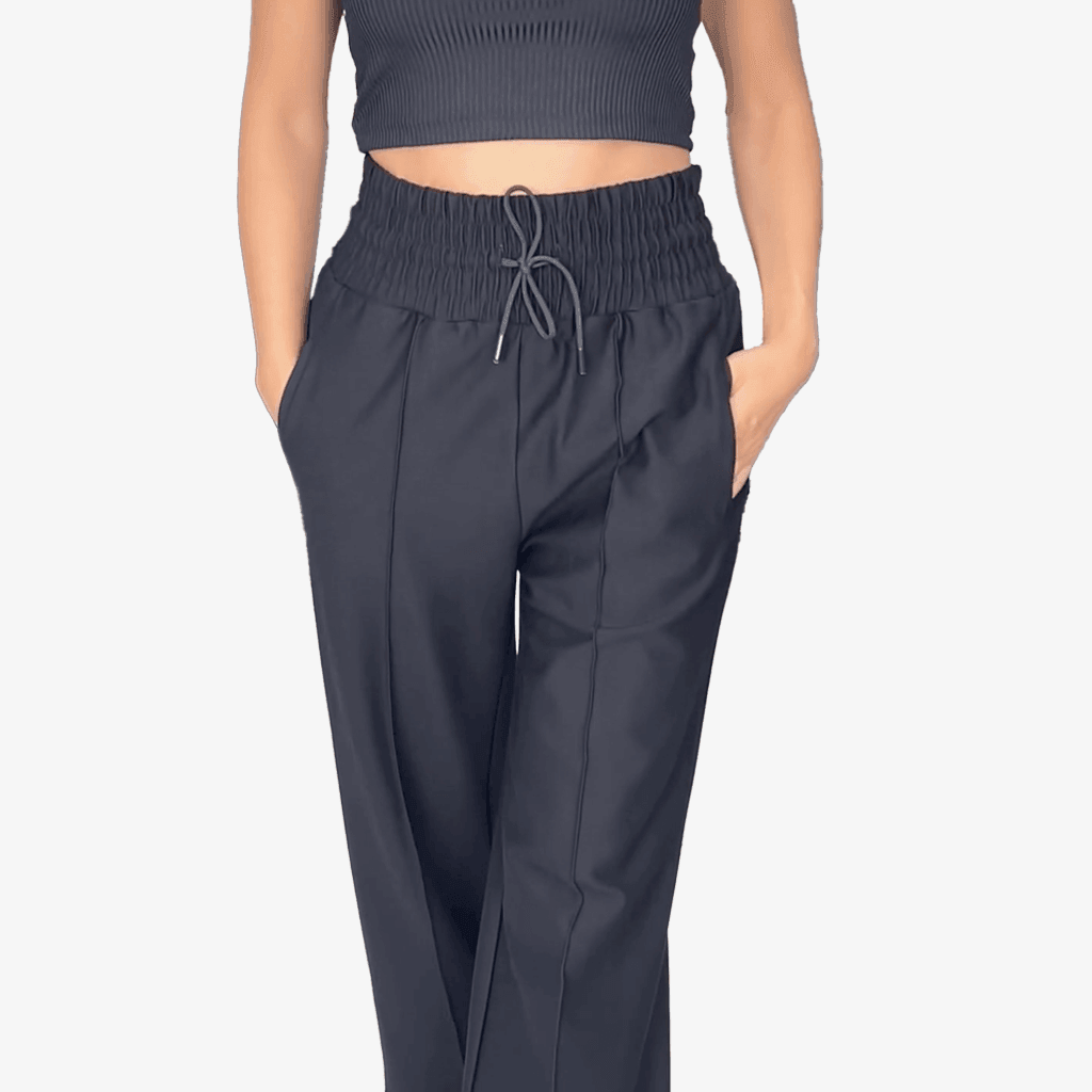 【INCHANT ME】Lip Pocket High Waist Long Slacks unisex] Hour Belt Long Wide Slacks (3C) - INCHANT ME