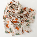 Scarf with animal pattern on a white background
