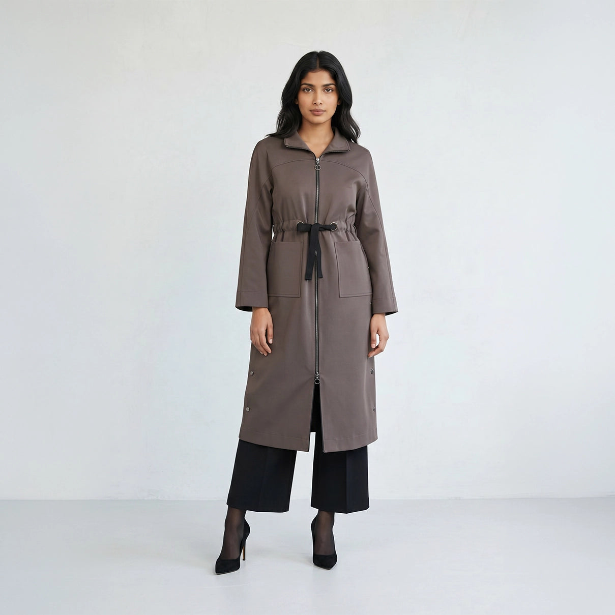 Long Coat With Side Buttons – Yacine & Me