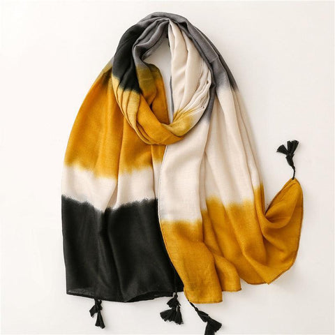 Soft Watercolor Block Scarf - Yacine & Me