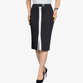 Pencil Skirt With Front White Trim - Yacine & Me