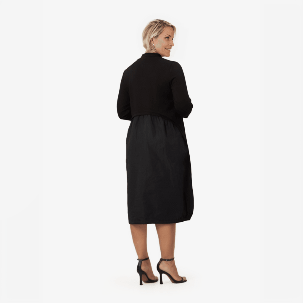 Plus Size - Elegant Midi Dress With Zipper - Yacine & Me