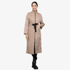 Modern and chic Long Coat With Side Buttons, Color beige, front view