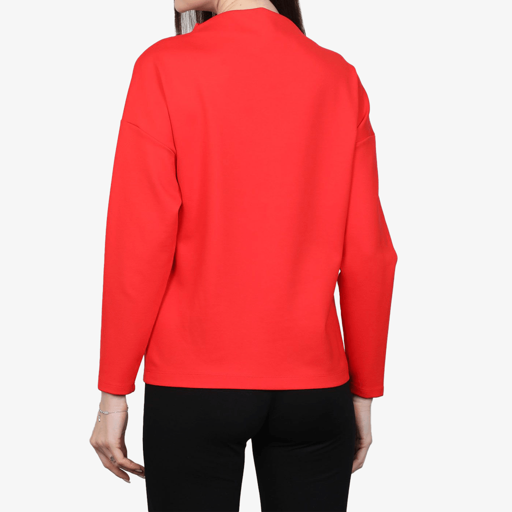 Red Long Sleeve Cowl Neck Top - Yacine & Me