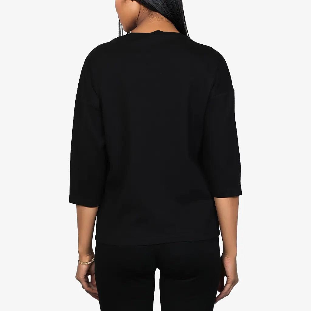 Black Long Sleeve Cowl Neck Top - Yacine & Me