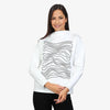 White Long Sleeve Cowl Neck Top - Yacine & Me