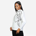 White Red Long Sleeve Cowl Neck Top - Yacine & Me